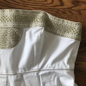 White House / Black Market white and gold dress